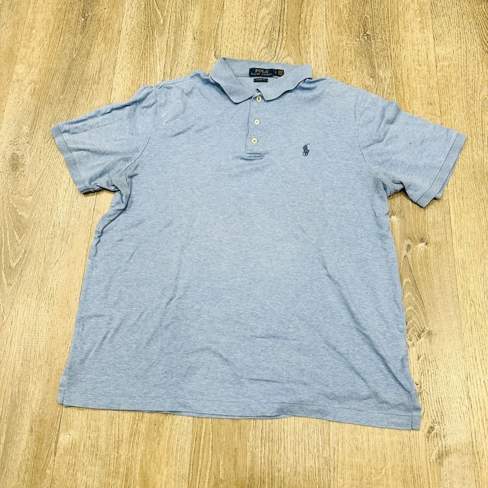 Polo Ralph Lauren Polo Mens Large Light Blue Classic Fit Short Sleeve Polo Shirt